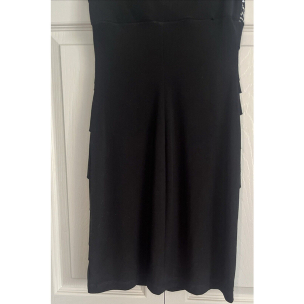 B. Smart Juniors‎ Sleeveless Black Plunge Bodycon Sequin Cocktail Dress Sz Small - Picture 9 of 16